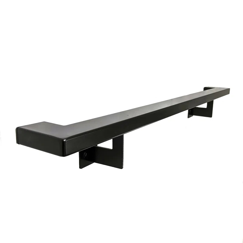 Concept Fusion 1100076 Urban Contemporary Handrail Grab Bar Kit, L Steel Brackets, Returns to Wall, Powder Coat
