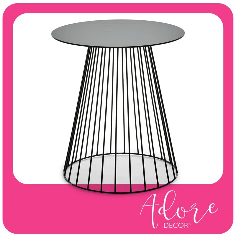 Adore Decor Adore Decor Element Modern Industrial Design Round Side Table