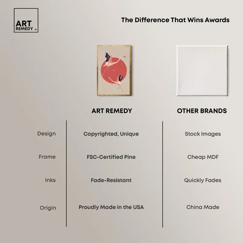 Art Remedy Sunrise Flock Canvas Retro Japanese Art Prints by Art Remedy