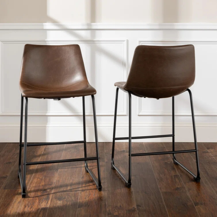 Hokku Designs Mayeu Upholstered Counter Stool (Set of 2)