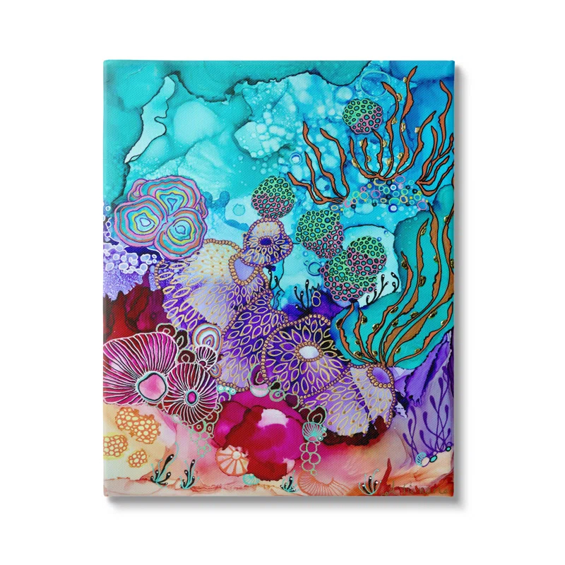 Az-950-Framed " Modern Coral Reef " by Amy Tieman