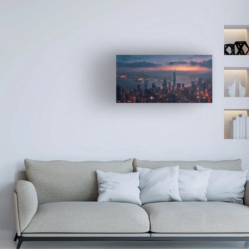 Trademark Fine Art " Sunrising Hong Kong " by Javier De La