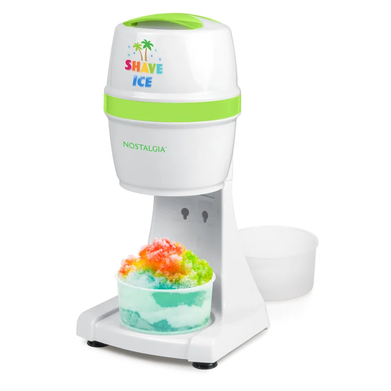Nostalgia Nostalgia Electric Hawaiian Shave Ice & Snow Cone Maker, Includes Reusable Cup And Two Ice Molds, Stainless Steel Blades