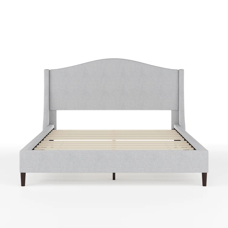 Martha Stewart Martha Stewart Amelia Upholstered Platform Bed With Curved Headboard