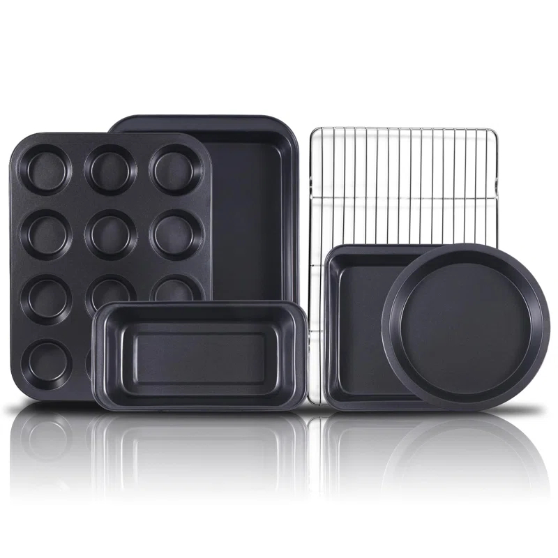 COAHAHA 6-Piece Premium Carbon Steel Baking Set - Versatile For Cakes, Muffins, And More