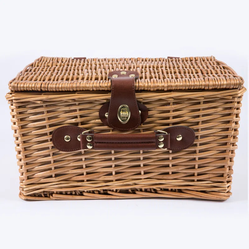Picnic Time Catalina Wicker Picnic Basket with Picnic