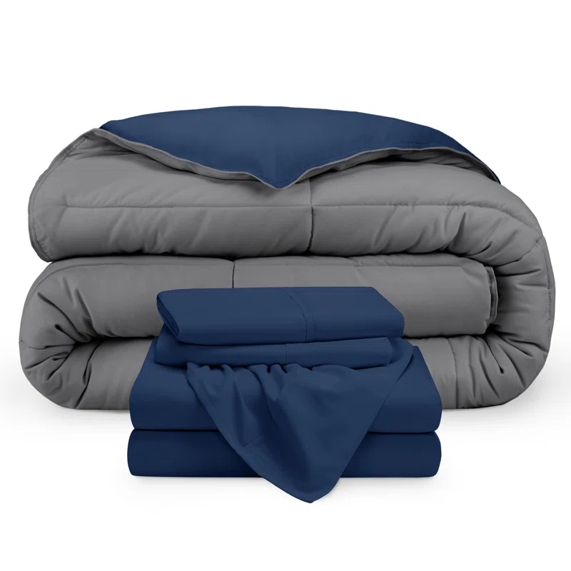 Bare Home 1800 Premium Microfiber Reversible Bed-In-A-Bag