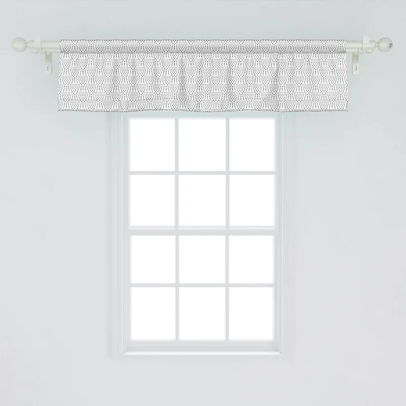 Ambesonne Black and White Valance Pack of 2 Modernistic Dotwork Black and White