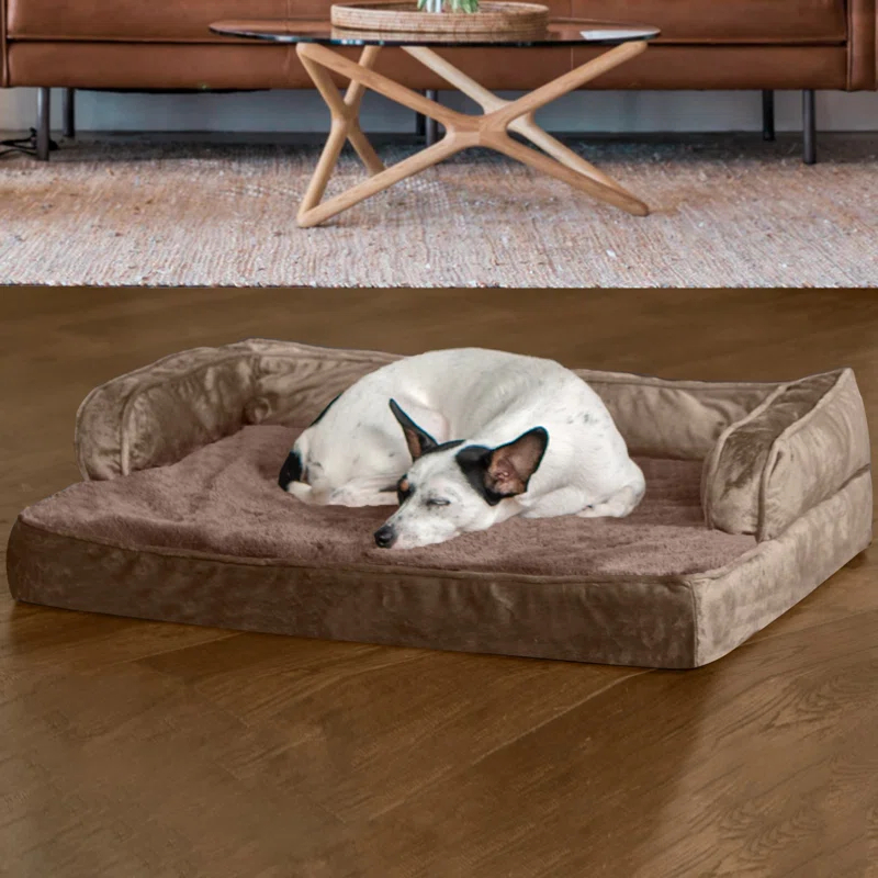 FurHaven Plush & Velvet Comfy Couch Sofa-Style Pet Bed