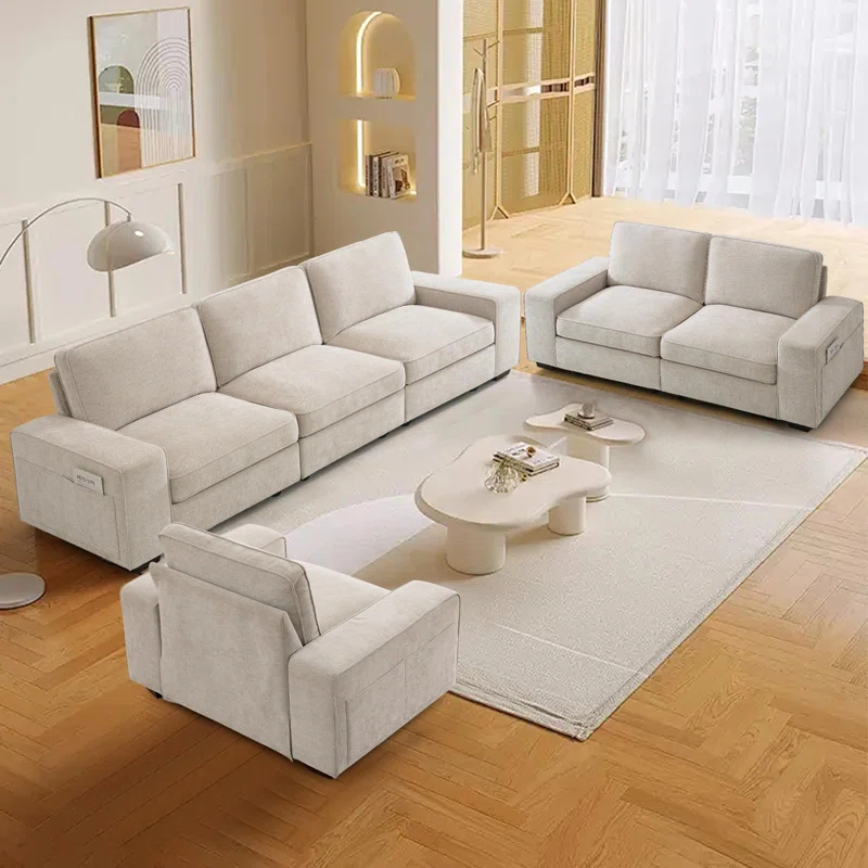 Latitude Run® Modern Modular Chenille Sectional Sofa With Storage Space And Detachable Cover