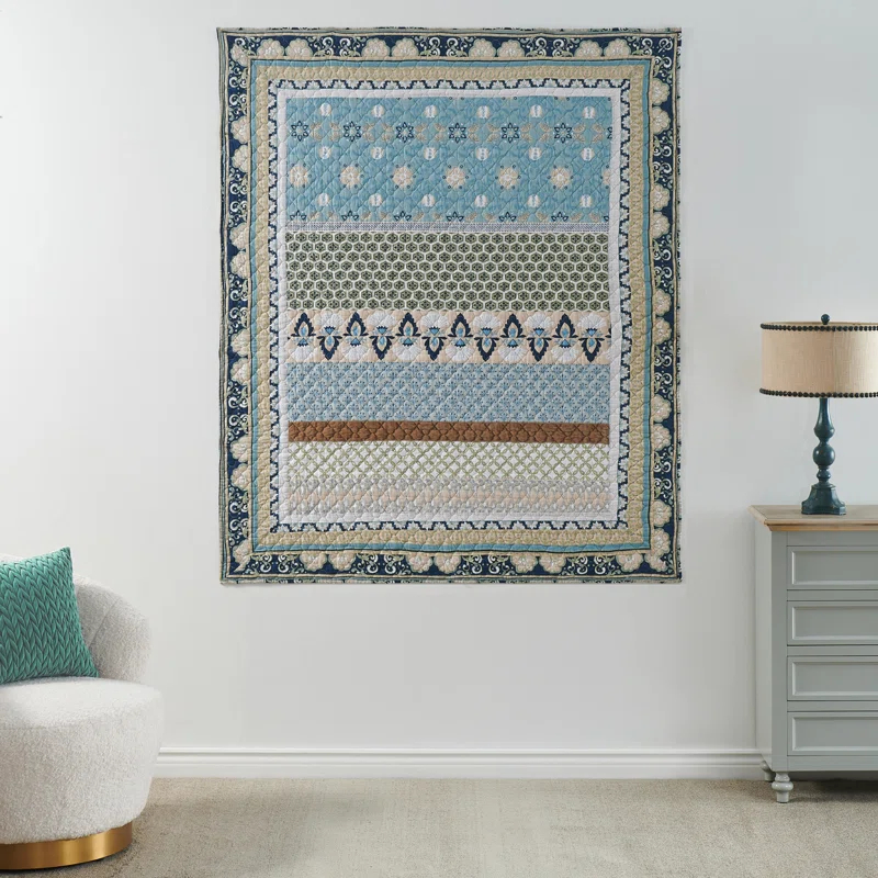 Greenland Home Fashions Thalia Embellished Reversible Quilted Cotton Throw