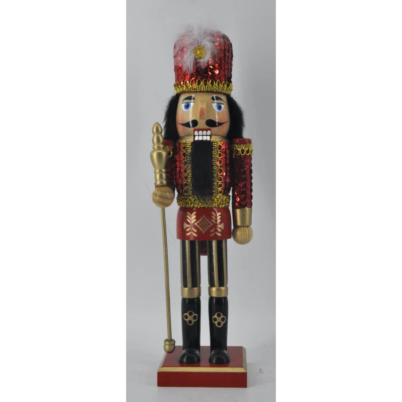 The Holiday Aisle® 14" Red/Gold Sequin Soldier Nutcracker AA