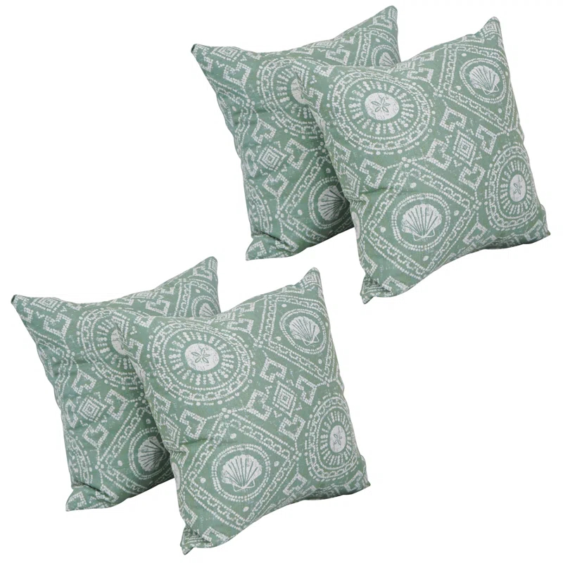 Blazing Needles Geometric Reversible Throw Pillow (Set of 4)