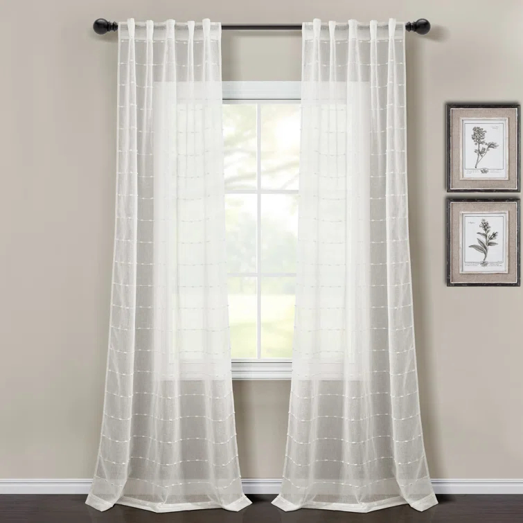 Lush Decor Solid Sheer Curtain Panels (Set of 2)