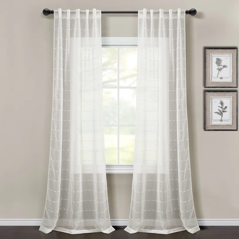 Lush Decor Solid Sheer Curtain Panels (Set of 2)