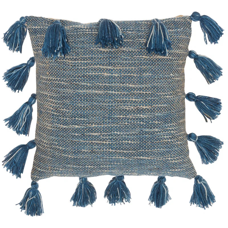 Mina Victory 18" Polyester Blend Throw Pillow With Tassels