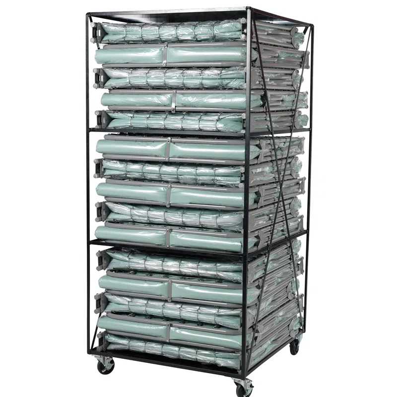 Blantex Inc. Blantex Transportable Storage Cart with 4 Full Steel Shelf & 15 XM-6 Extra Wide Folding Steel Cot | Wayfair