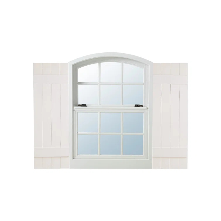 Alpha Shutters Four Board and Batten Closed Vinyl Shutters Pair (Set of 2)