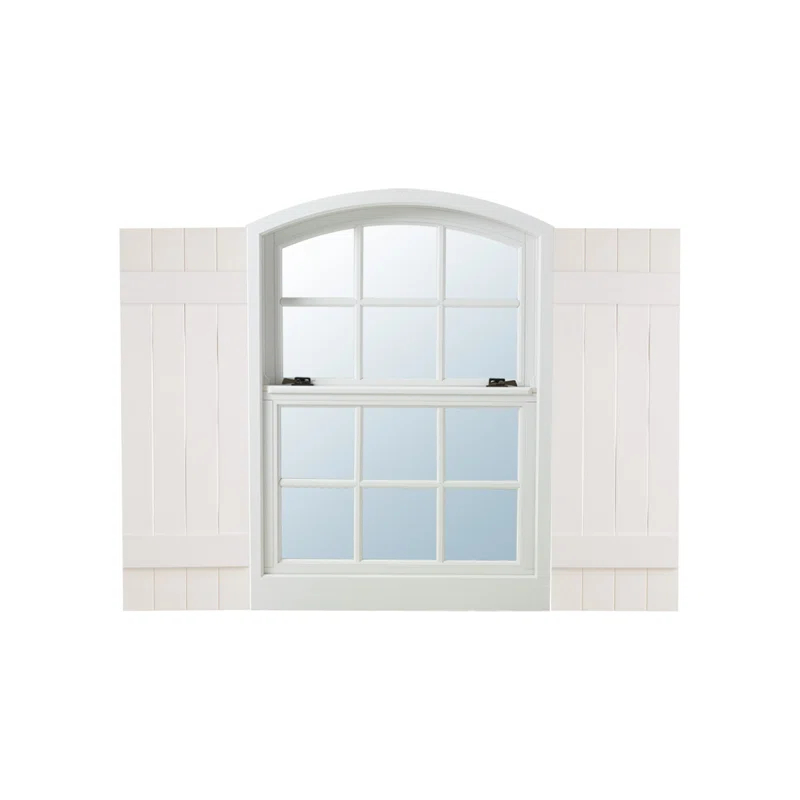 Alpha Shutters Four Board and Batten Closed Vinyl Shutters Pair (Set of 2)