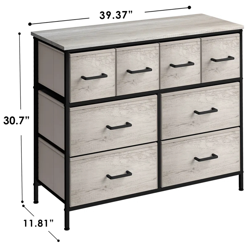 Sorbus 8 Drawers Chest Dresser with Knob Handle