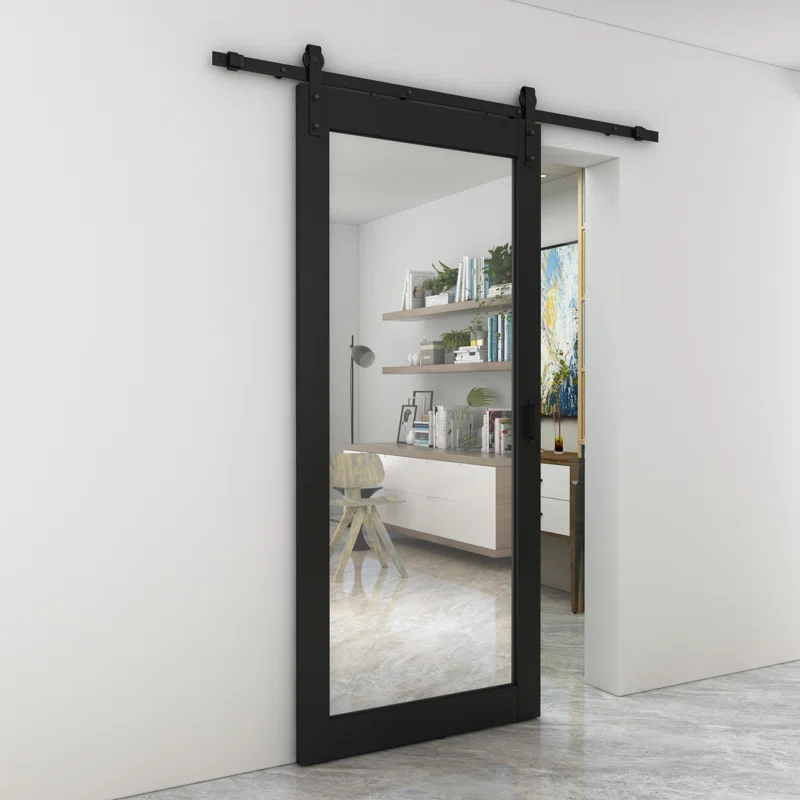 Calhome Sliding Mirror Barn Door with Hardware Kit and Door Handle