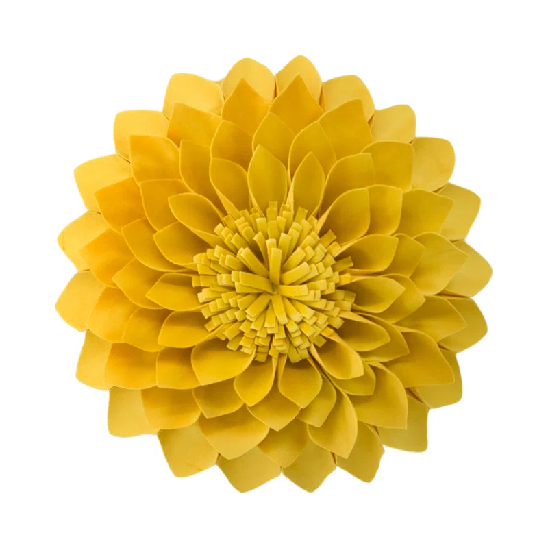 JWH Appliqued Throw Pillow 3D Sunflower Accent Pillow Cover & Insert
