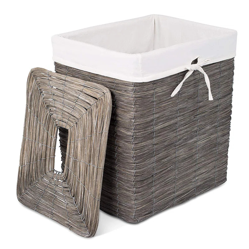 BirdRock Home Wicker Laundry Hamper with Handles