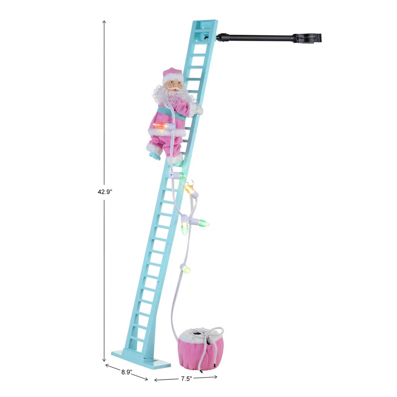 Mr. Christmas Magic of Christmas 43" Animated Pastel Super Climbing Santa
