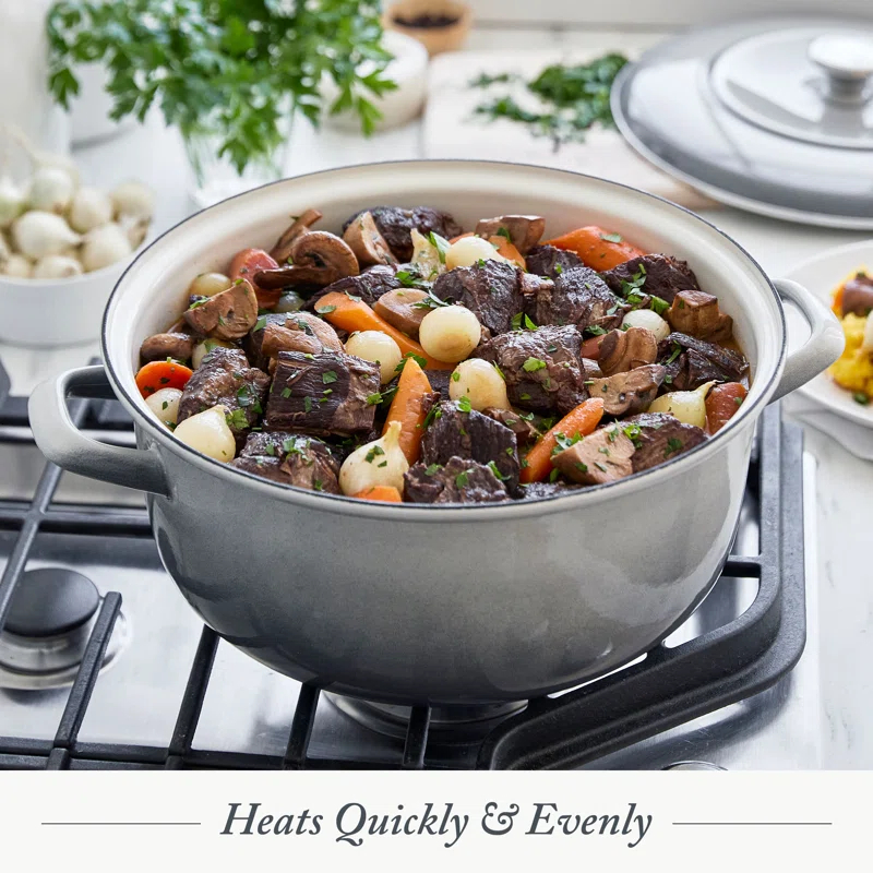Merten and Storck Merten And Storck 7 Quarts Non-Stick Enameled Cast Iron Round Dutch Oven