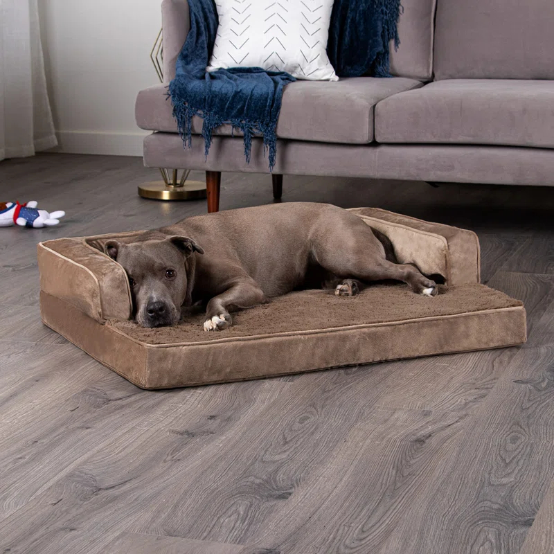FurHaven Plush & Velvet Comfy Couch Sofa-Style Pet Bed