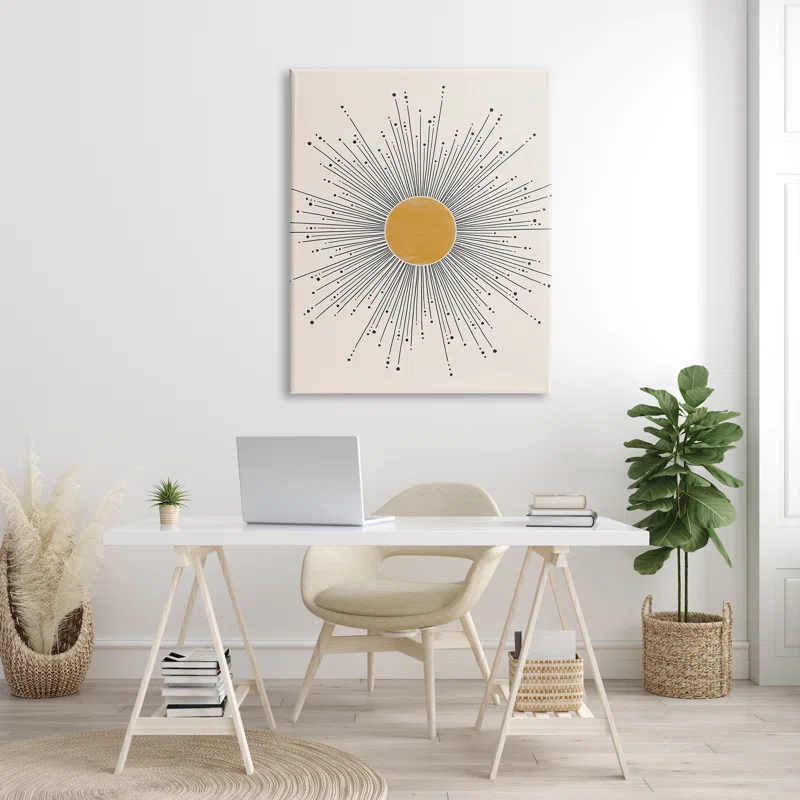 Stupell Industries " Art Deco Summer Sun Geometric Line Bursts " by JJ Design House LLC