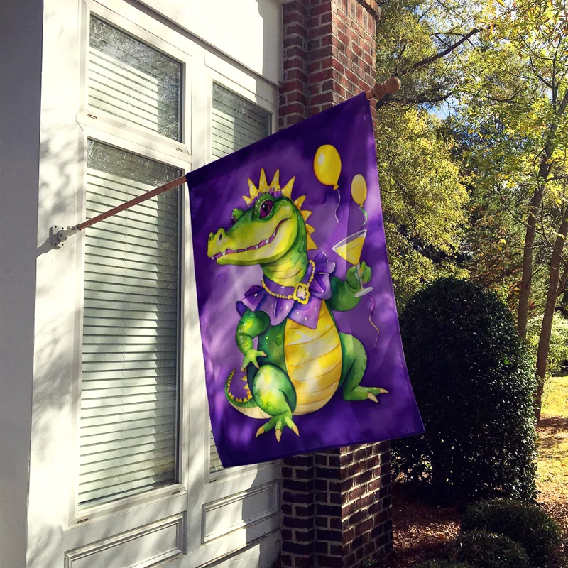 Caroline's Treasures Double Sided 40'' H x 28'' W Polyester Mardi Gras House Flag