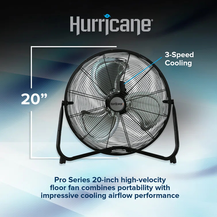 Hurricane Hurricane Pro 3 Adjustable Speed High Velocity Metal Box Fan
