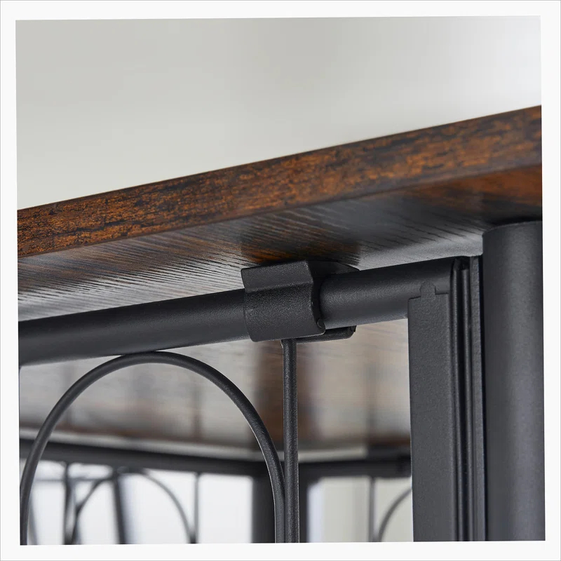 Kitchen Dining Room Table, Iron Wood Square Table for Kitchen Dining Room Furniture