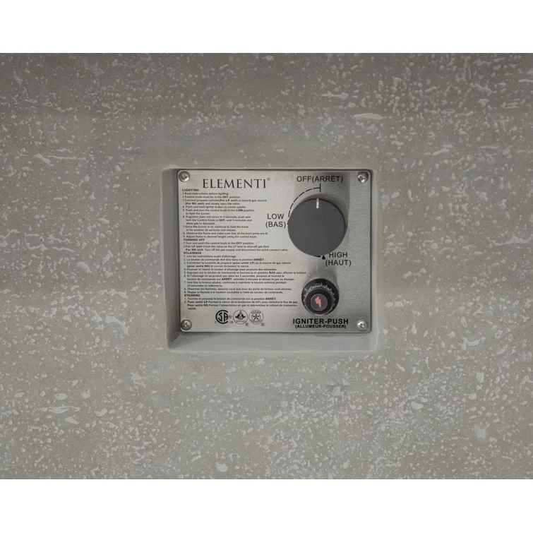 Elementi Birmingham 48" Liquid Propane Concrete Dining Table