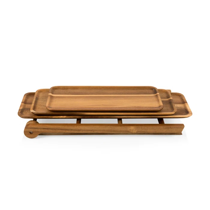 Union Rustic 3 Tiered Serving Tray - Charcuterie Boards - Wood Serving Platters Austyn