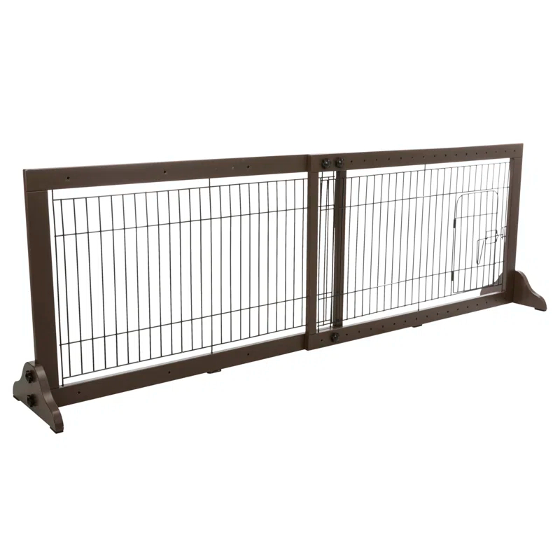 TRIXIE TRIXIE Freestanding Pet Gate with Pet Door, Adjustable Width, 22.5 in Height