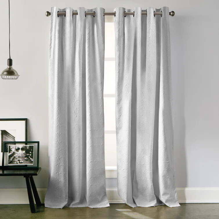 DKNY Chrysanthemum Solid Color Grommet Curtain Panel Pair (Set of 2)