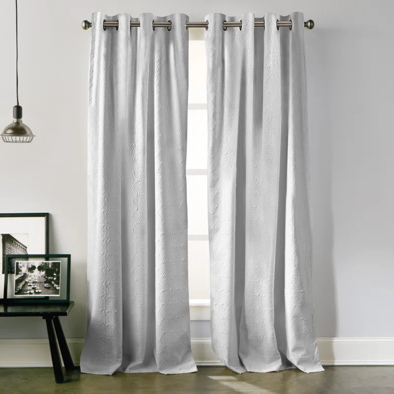 DKNY Chrysanthemum Solid Color Grommet Curtain Panel Pair (Set of 2)