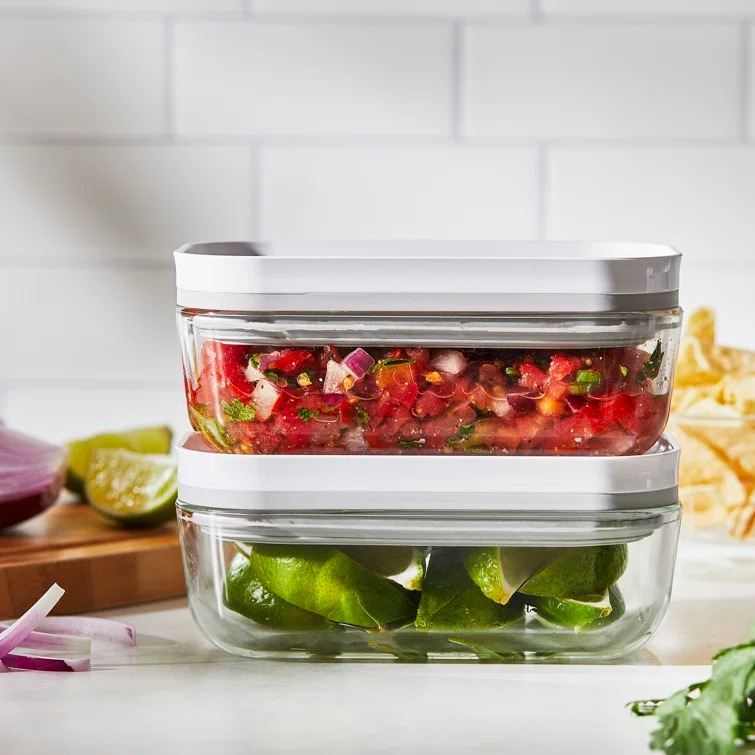 ZWILLING J.A. Henckels ZWILLING Fresh & Save 3-Pc Glass Food Storage Vacuum Containers Meal Prep Container - Small & Large Containers
