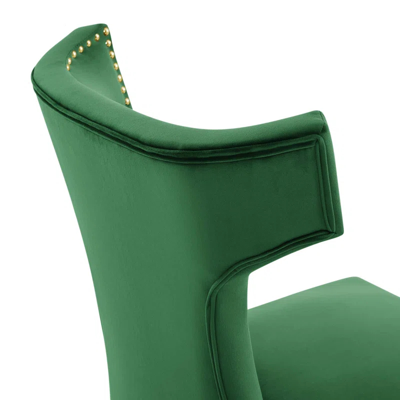 Homlpope Modway Curve Performance Velvet Dining Chairs
