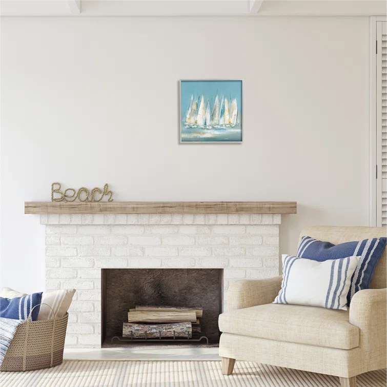 Stupell Industries " Abstract Sailboat Fleet " by Lisa Ridgers Painting Print