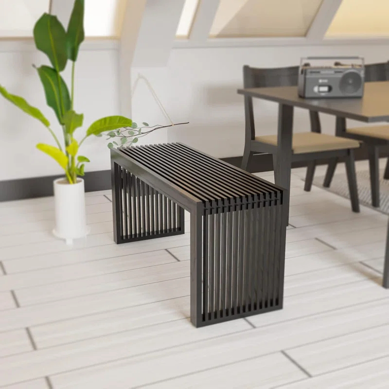 Latitude Run® Seamas Bamboo Bench, Farmhouse Dining Bench Entryway Bench for Living Room, Hallway, Bedroom, Bathroom