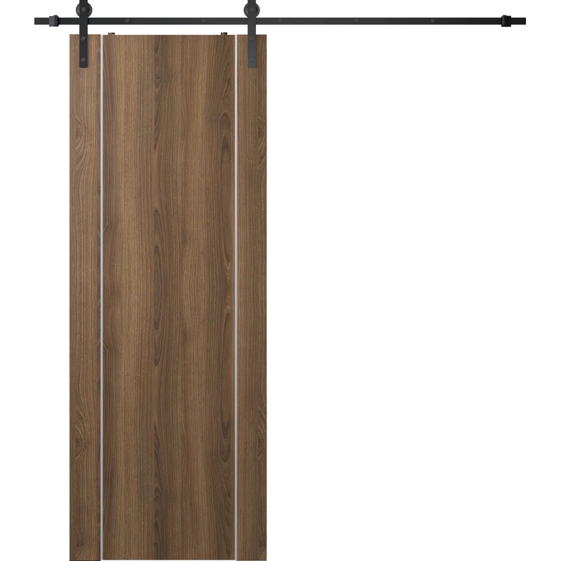 Belldinni Optima 2U Manufactured Wood Composite Sliding Barn Door With Hardware Kit