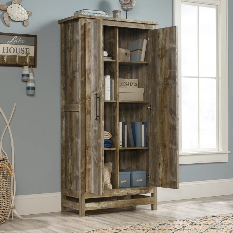 Gracie Oaks Karn 35.197'' Wide 6 - Shelf Storage Cabinet