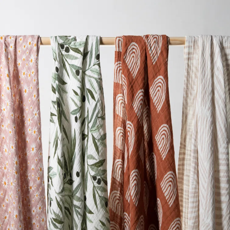 Olive Branches Organic Muslin Swaddle