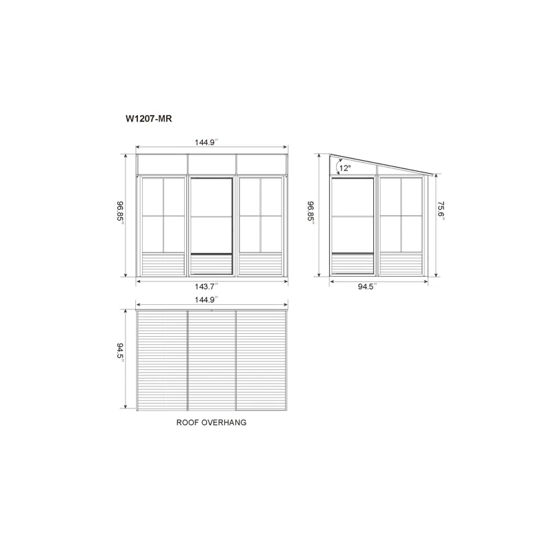 Gazebo Penguin Florence Wall-Mounted Solarium with Metal Roof