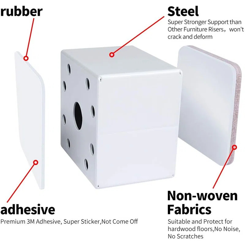 MAXAYA Bed And Furniture Risers, Heavy Square Chair So...