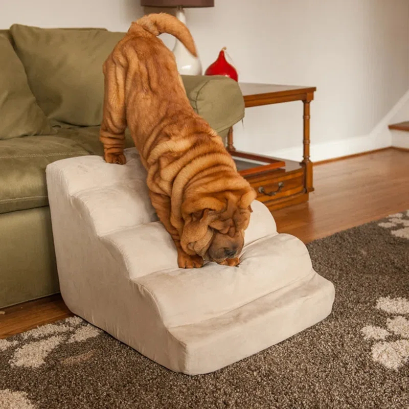 Snoozer Orthopedic Microsuede Scalloped Pet Stair Ramp