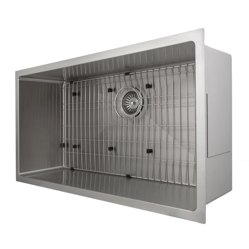 ZLINE SRS-36 ZLINE 36 in. Meribel Undermount Single Bowl Stainless Steel Kitchen Sink W/ Bottom Grid (SRS-36)